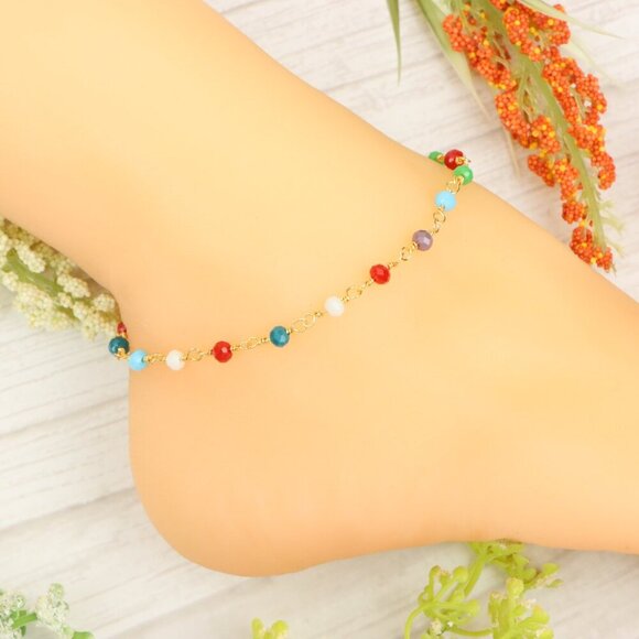 "Handmade Anklet – Elegant & Delicate Jewelry for Women | UNVRC1424 - Picture 6 of 10